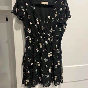 Altar'd State Black Floral Mini Dress